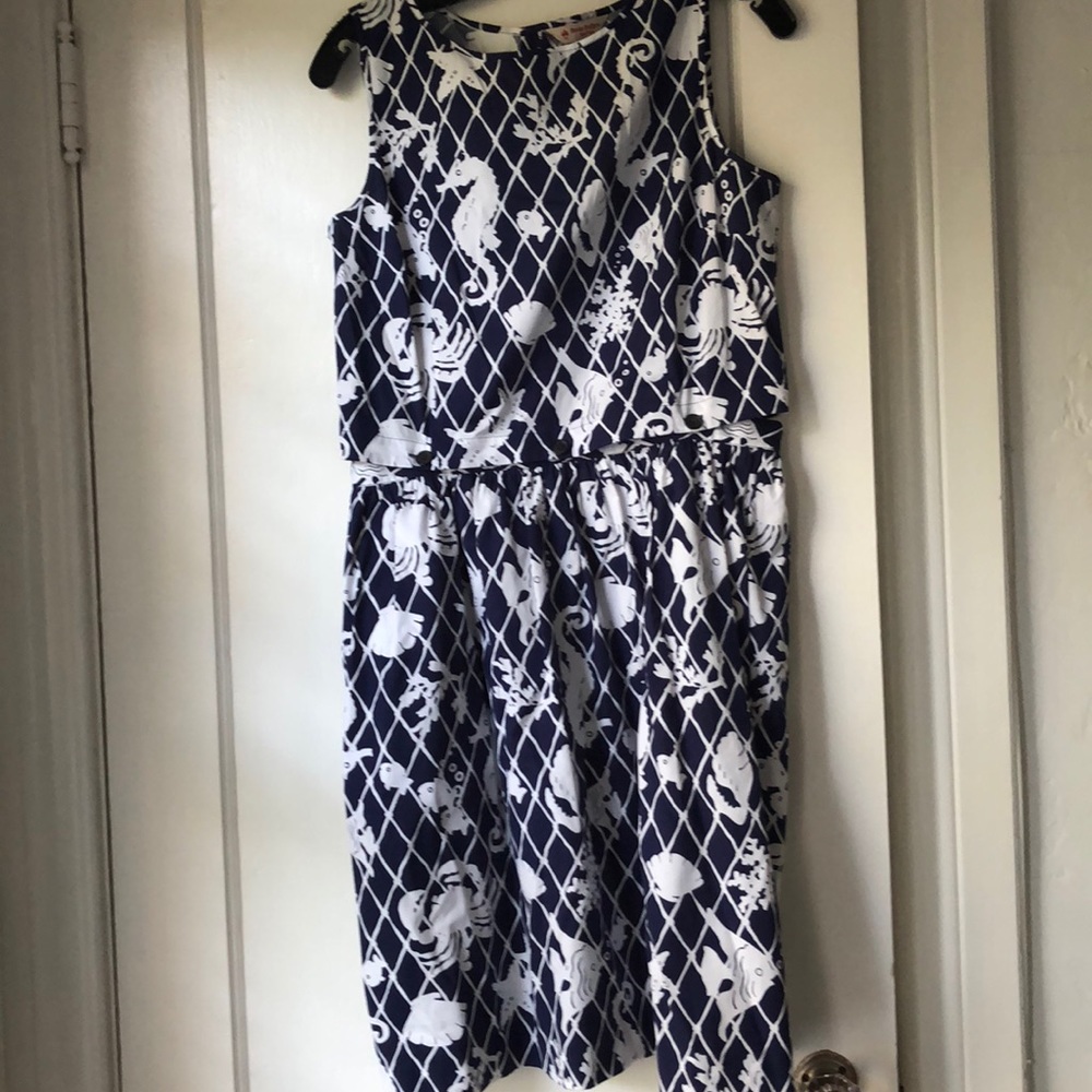 Brooks Brothers Blue & White Dress Size 10